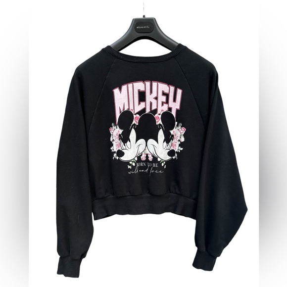 Disney RARE Mickey Mouse Sweatshirt SMALL - Born to be Wild and Free. Boxy Fit - Picture 10 of 16